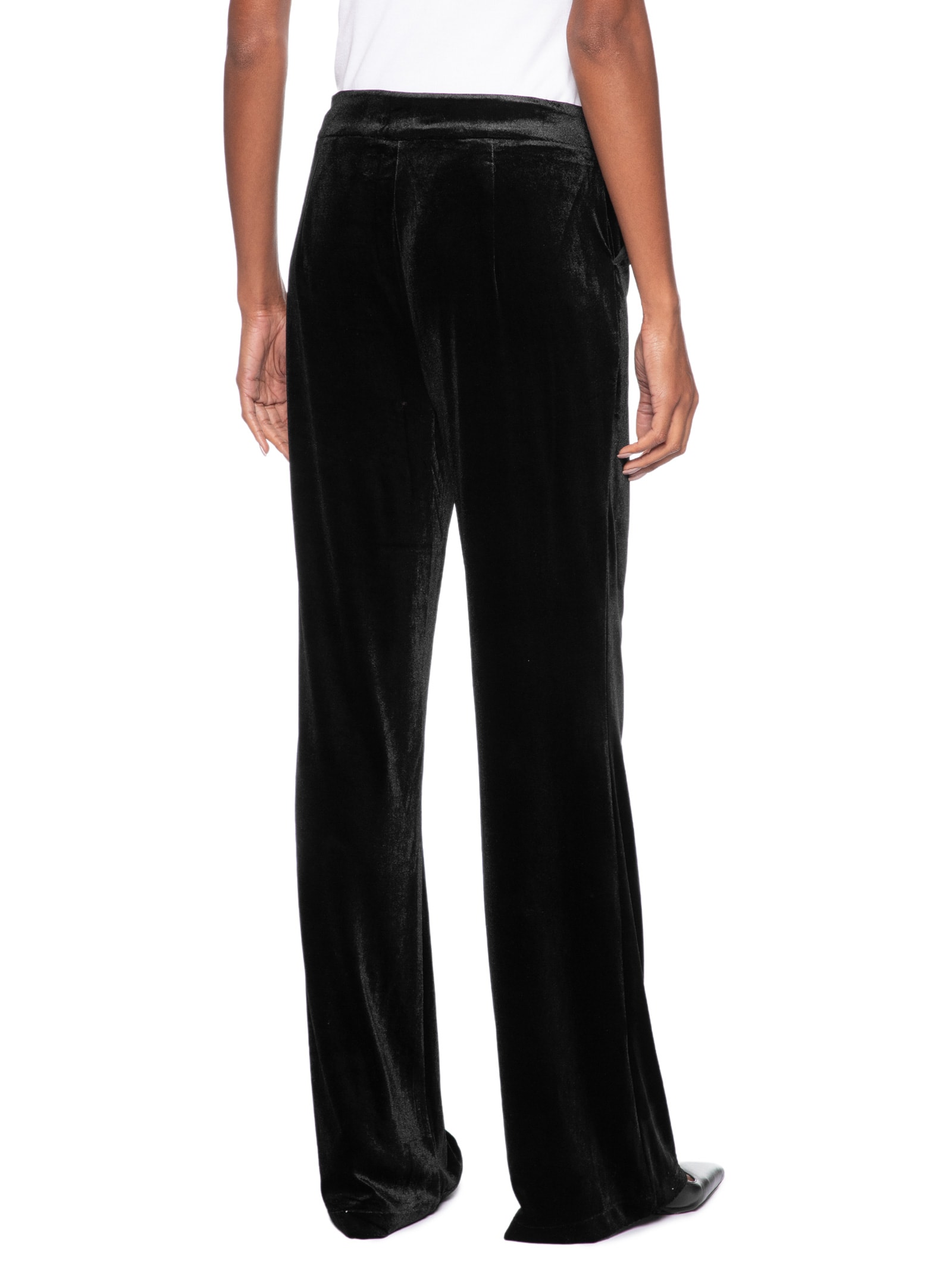 Calça Feminina Pantalona em Veludo – Preto '2Essential