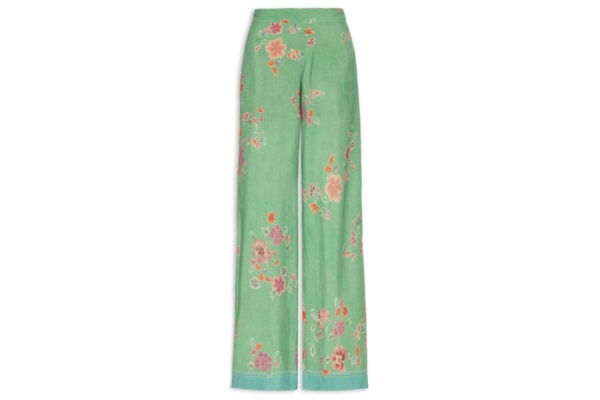 Calça Feminina Pantalona Estampa Bliss - Verde