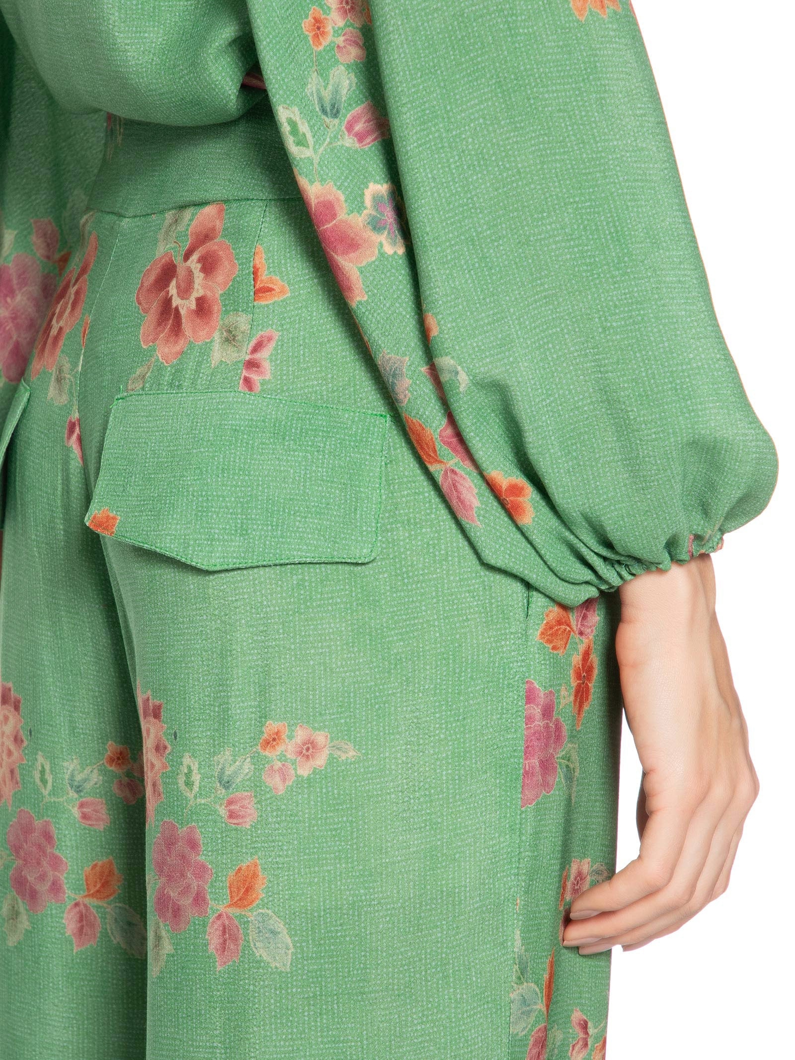 Calça Feminina Pantalona Estampa Bliss Verde Maria Filó