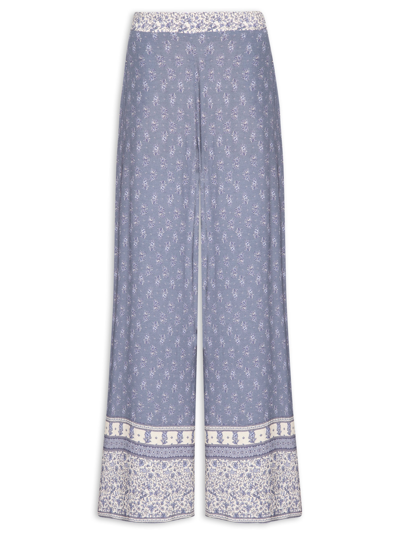 Calça Feminina Pantalona Estampa Chilli C Azul Maria Filó