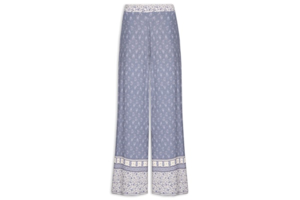 Calça Feminina Pantalona Estampa Chilli C - Azul