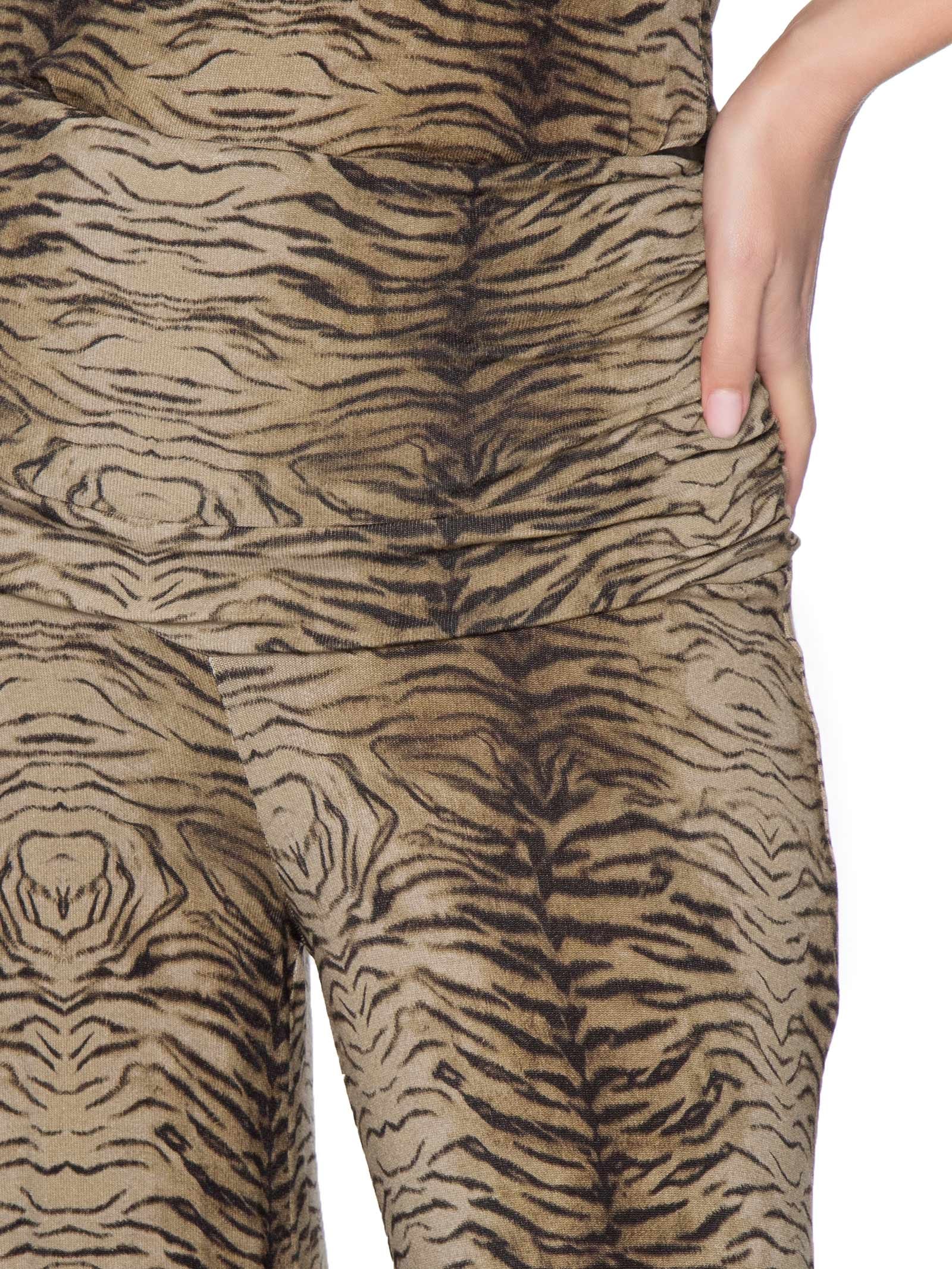 Calça Feminina  Pantalona Estampa Felin – Marrom Maria Filó