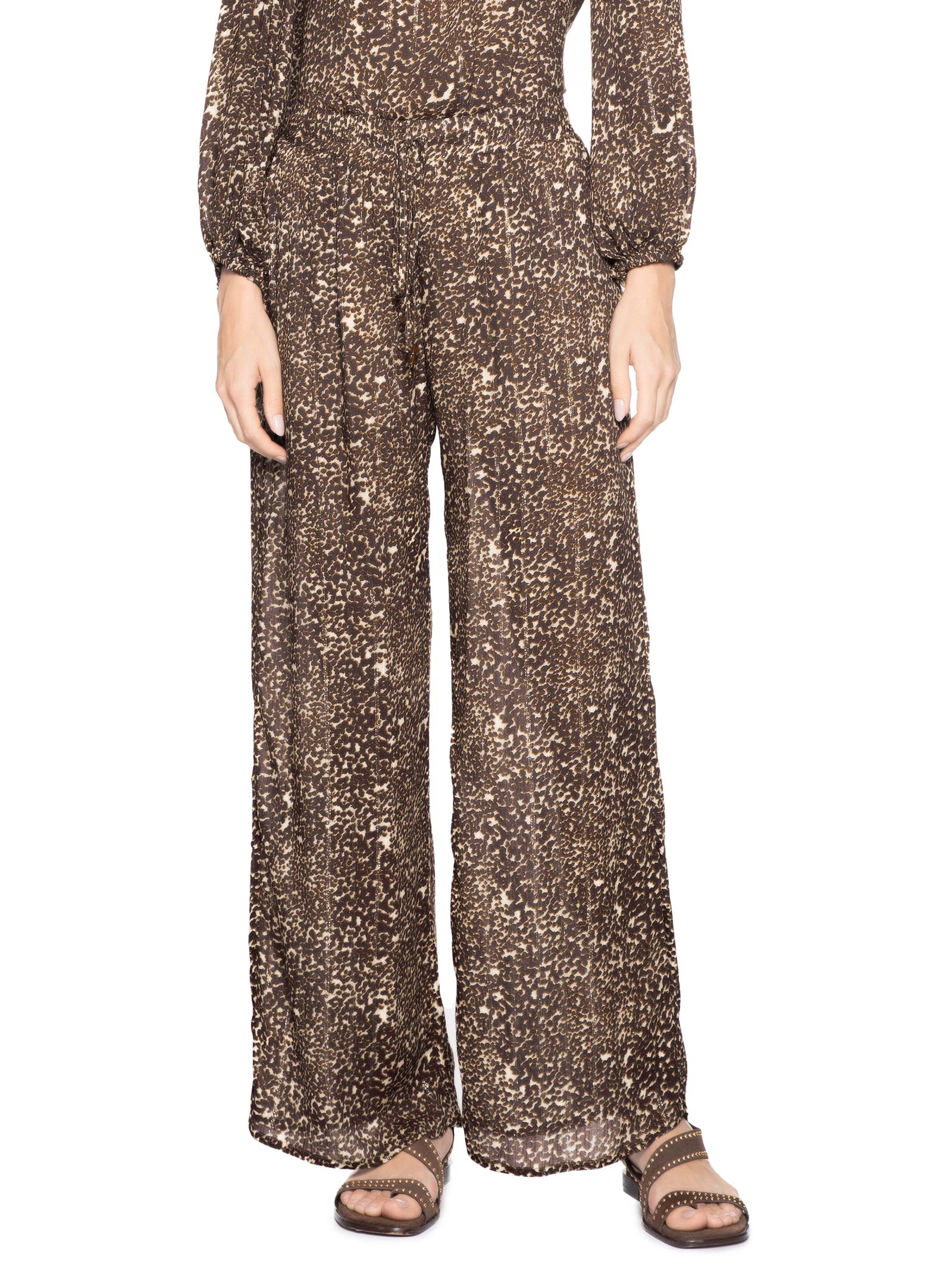 Calça Feminina Pantalona Estampa Kira Animal Print Maria Filó