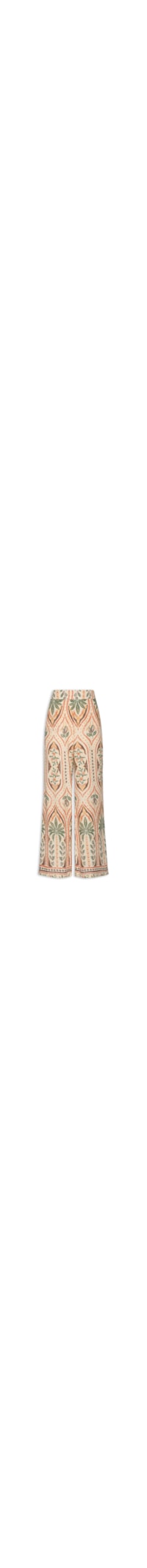 Calça Feminina Pantalona Estampada - Bege