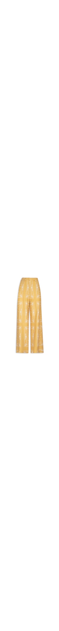 Calça Feminina Pantalona Estampada Em Crepe - Hering - Amarelo