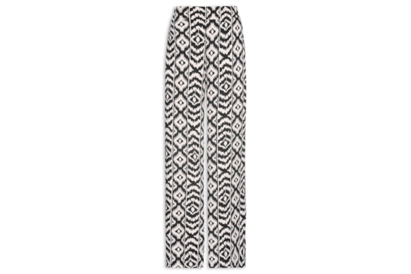 Calça Feminina Pantalona Estampada - Preto