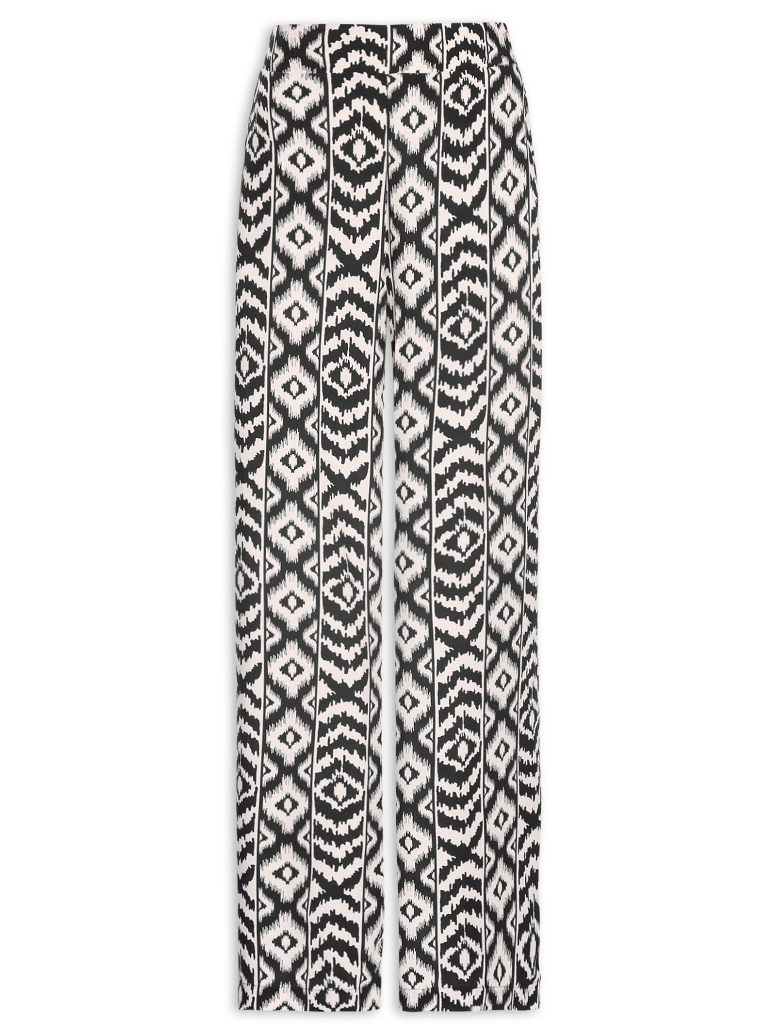 Calça Feminina Pantalona Estampada Preto Cacay