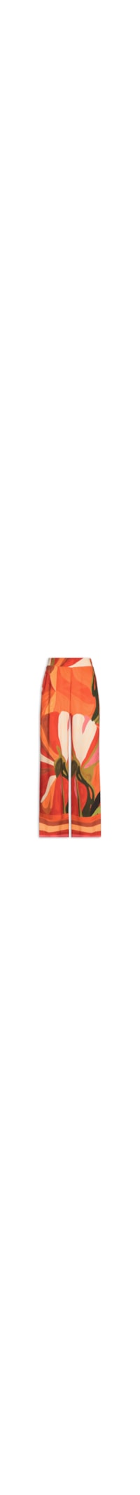Calça Feminina Pantalona Estampada – Laranja