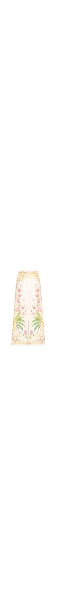 Calça Feminina Pantalona Floral Nusa - Off White