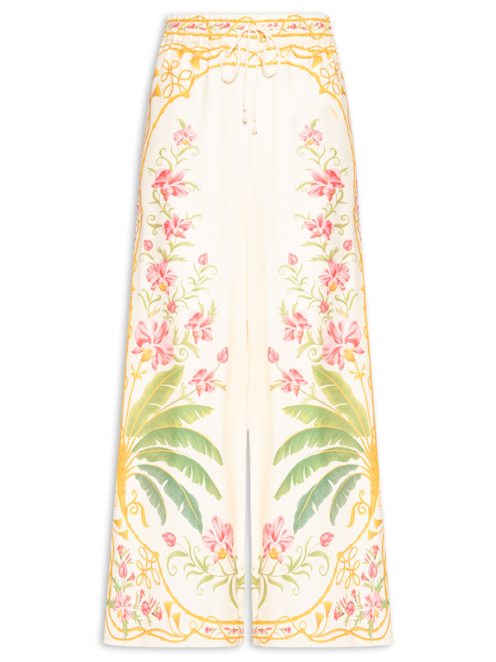 Calça Feminina Pantalona Floral Nusa Off White Farm