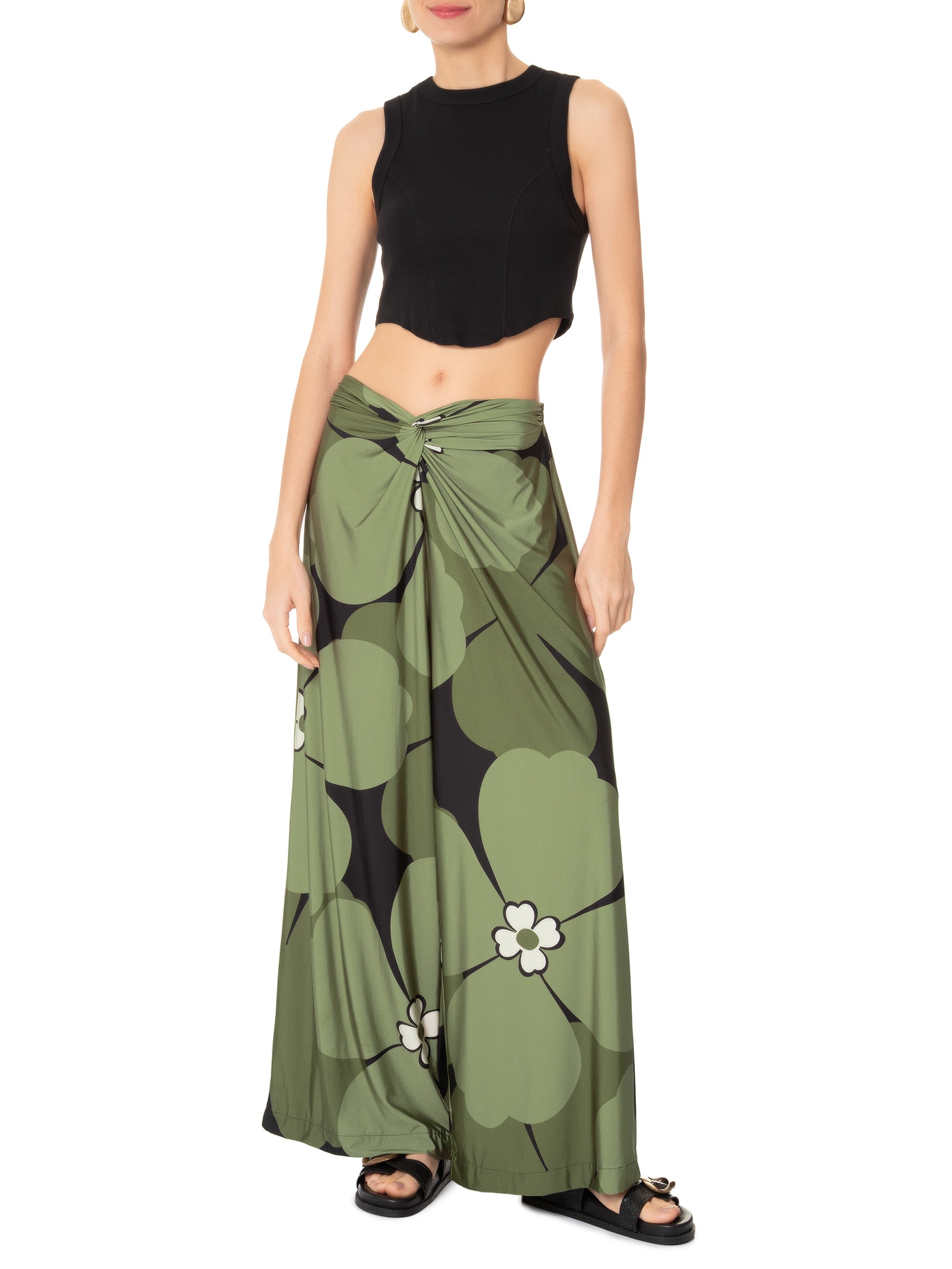 Calça Feminina Pantalona Florbela Preto Farm