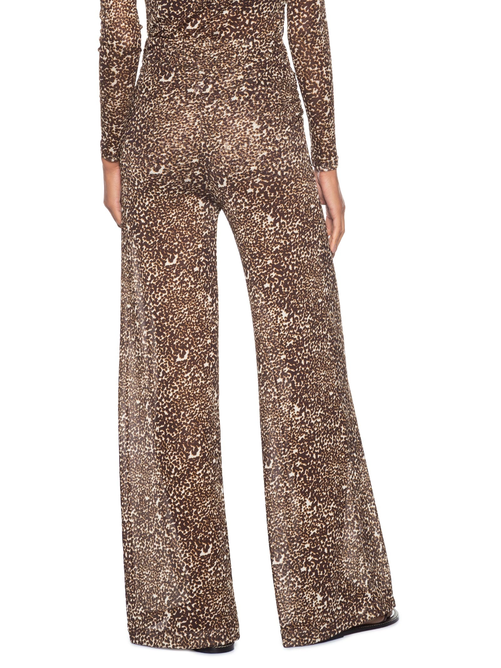 Calça Feminina Pantalona Franzida Estampa Kira Animal Print Maria Filó