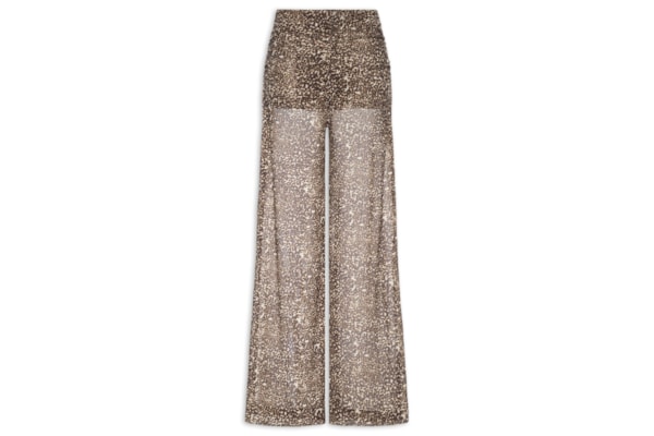 Calça Feminina Pantalona Franzida Estampa Kira - Animal Print