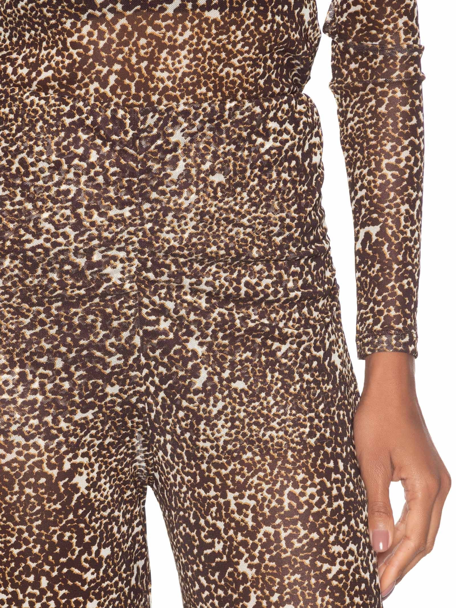 Calça Feminina Pantalona Franzida Estampa Kira Animal Print Maria Filó