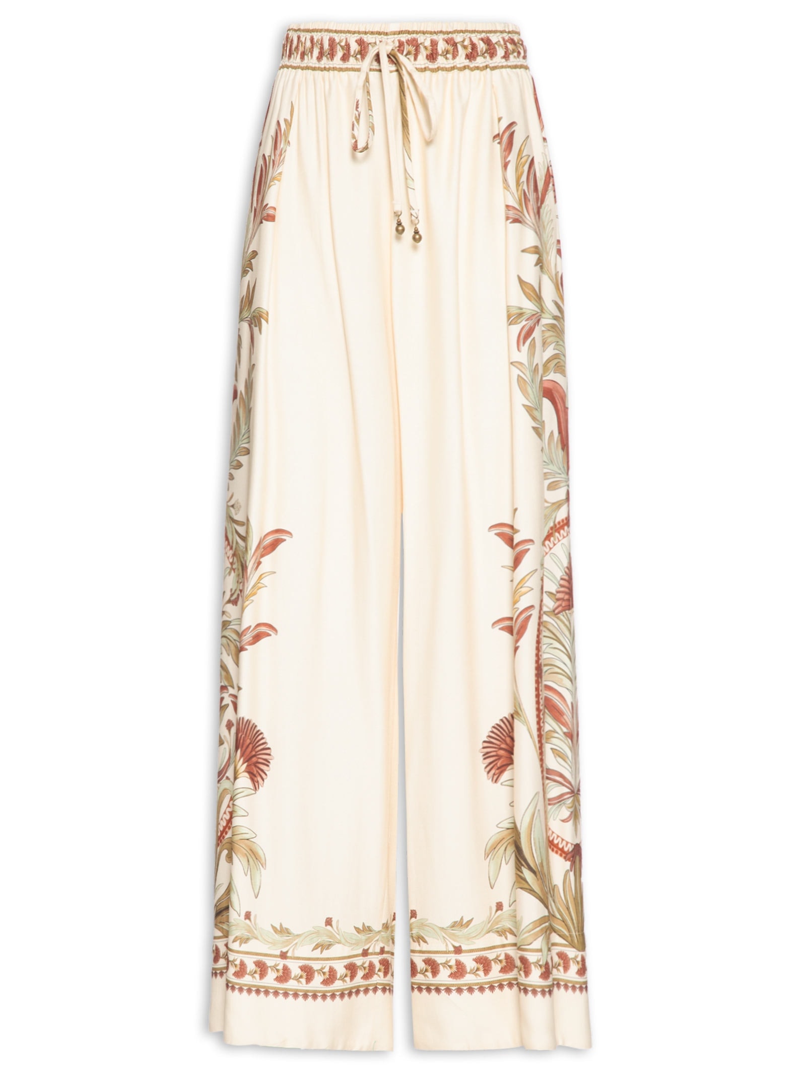 Calça Feminina Pantalona Jardim Louise Bege Farm