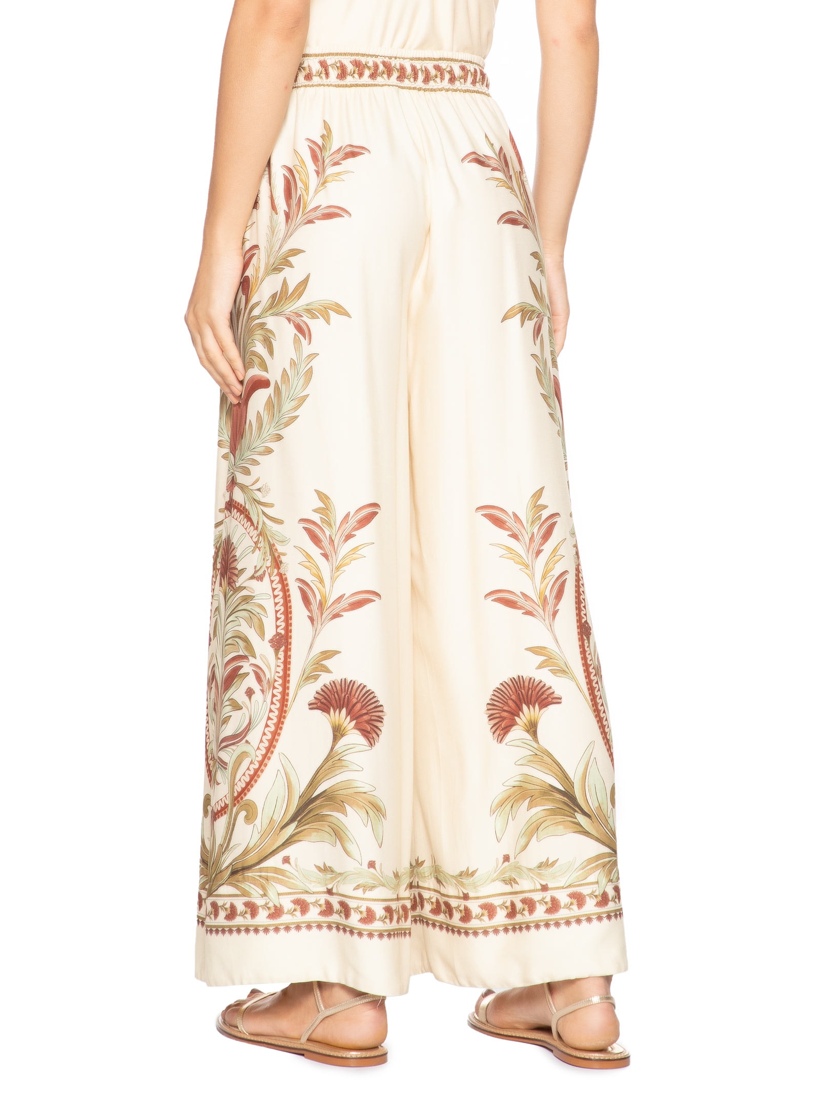 Calça Feminina Pantalona Jardim Louise Bege Farm