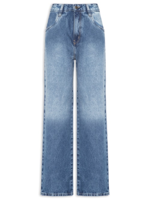 Calça Feminina Pantalona Jeans – Azul