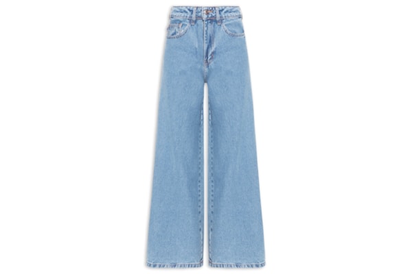 Calça Feminina Pantalona Jeans - Azul