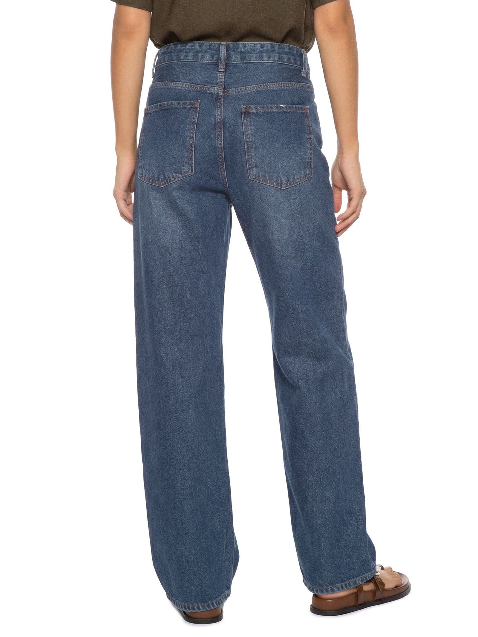 Calça Feminina Pantalona Jeans Azul Hering