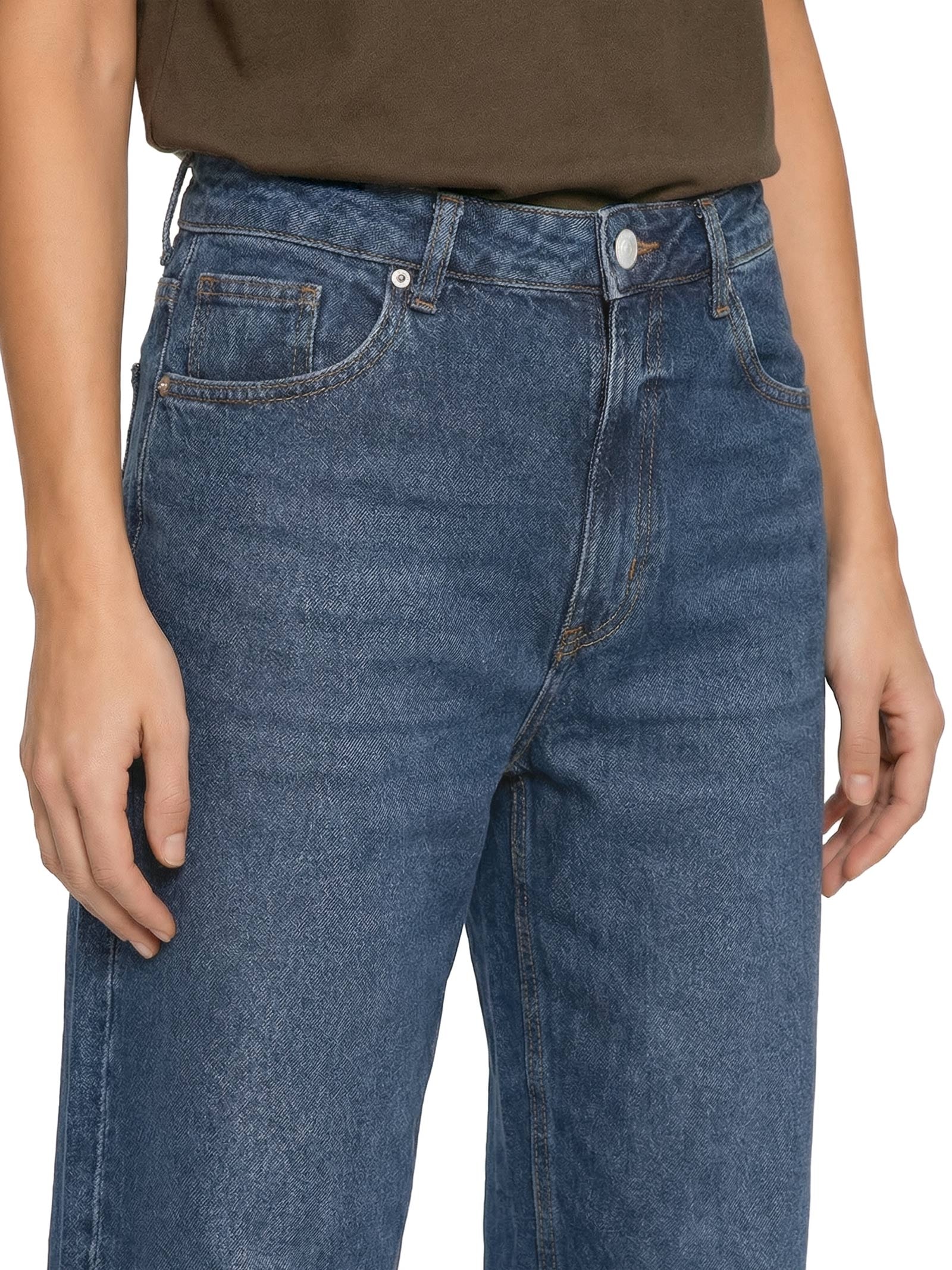 Calça Feminina Pantalona Jeans Azul Hering