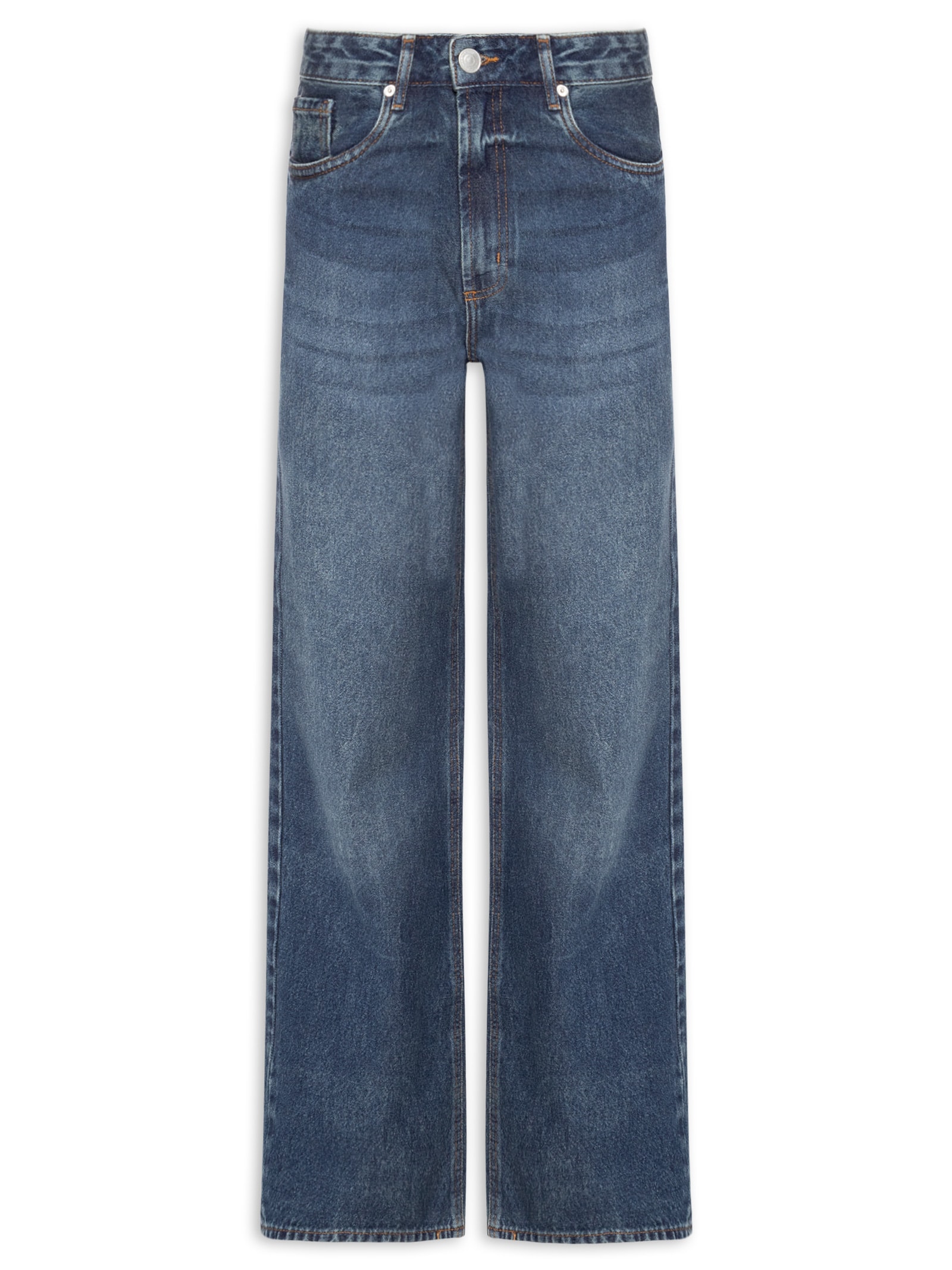 Calça Feminina Pantalona Jeans Azul Hering