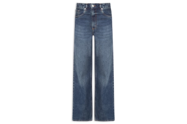 Calça Feminina Pantalona Jeans - Azul