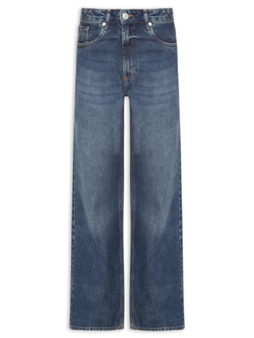 Calça Feminina Pantalona Jeans - Azul