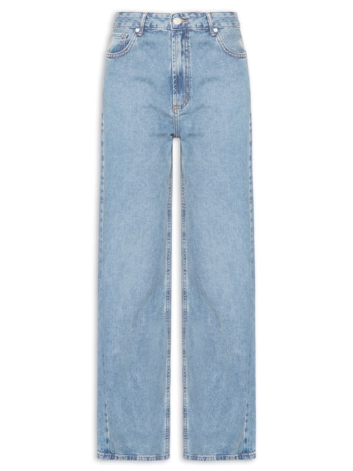 Calça Feminina Pantalona Jeans - Azul