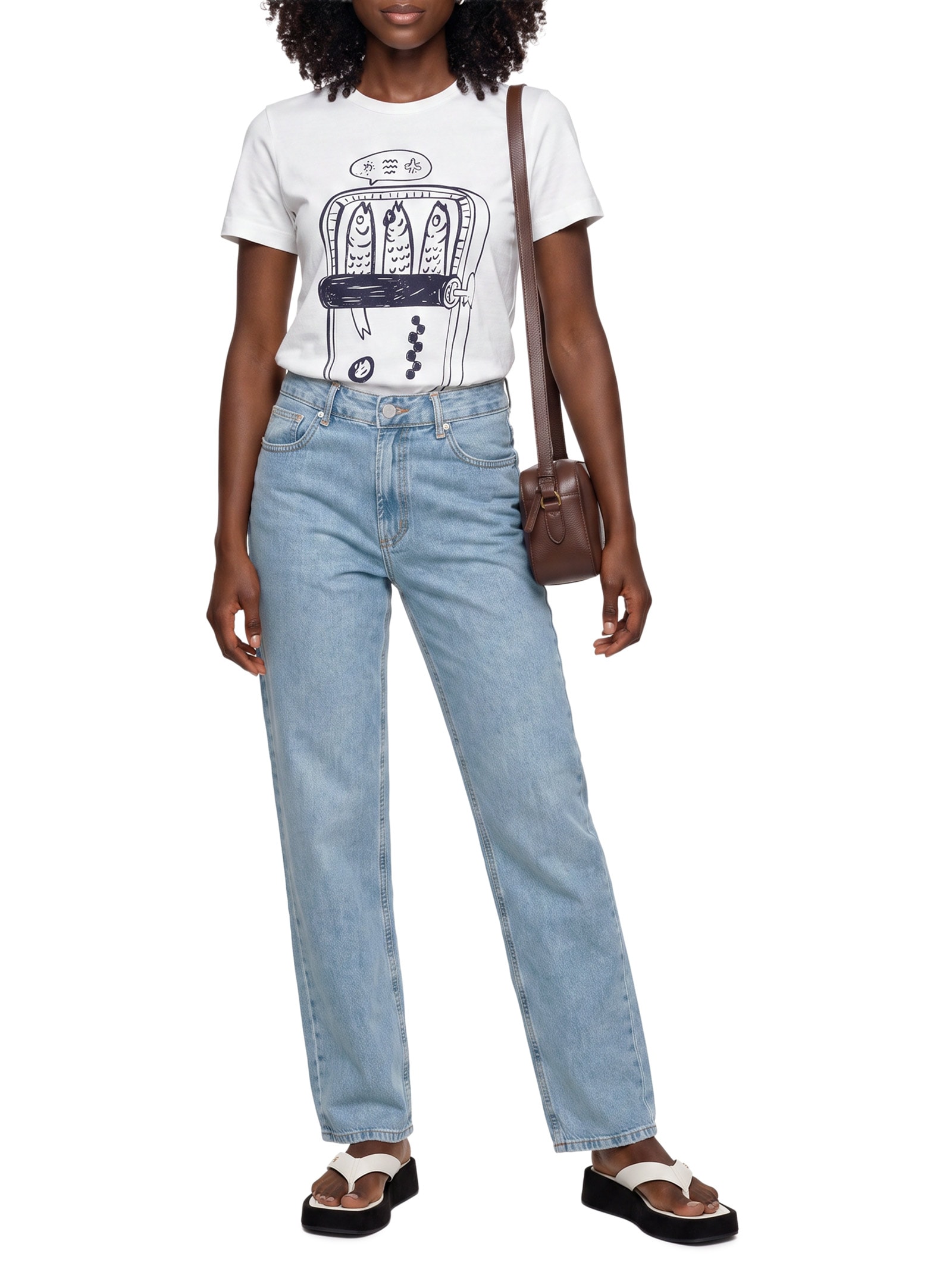 Calça Feminina Pantalona Jeans Azul Hering