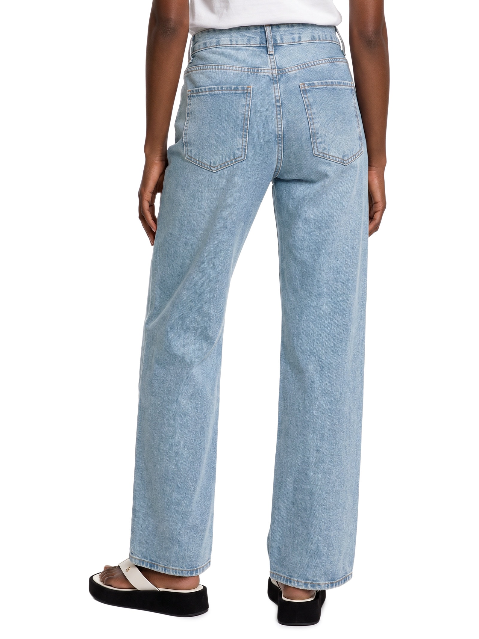 Calça Feminina Pantalona Jeans Azul Hering