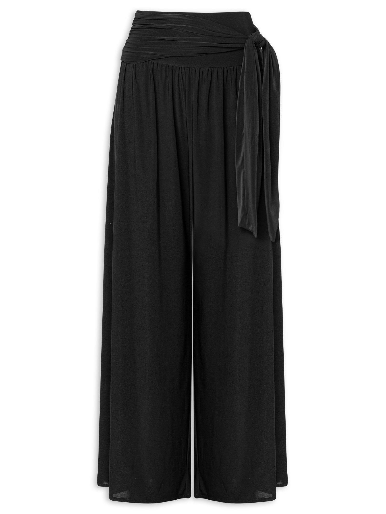 Calça Feminina Pantalona Jersey Amarração Preto Animale