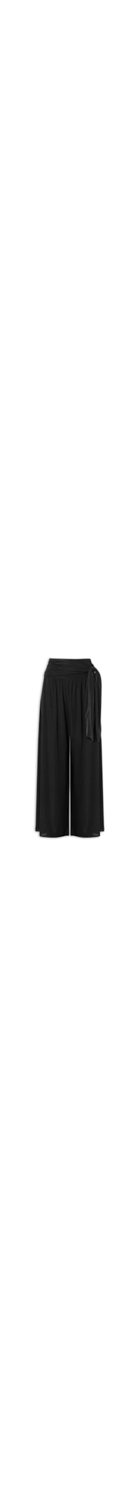 Calça Feminina Pantalona Jersey Amarração - Preto