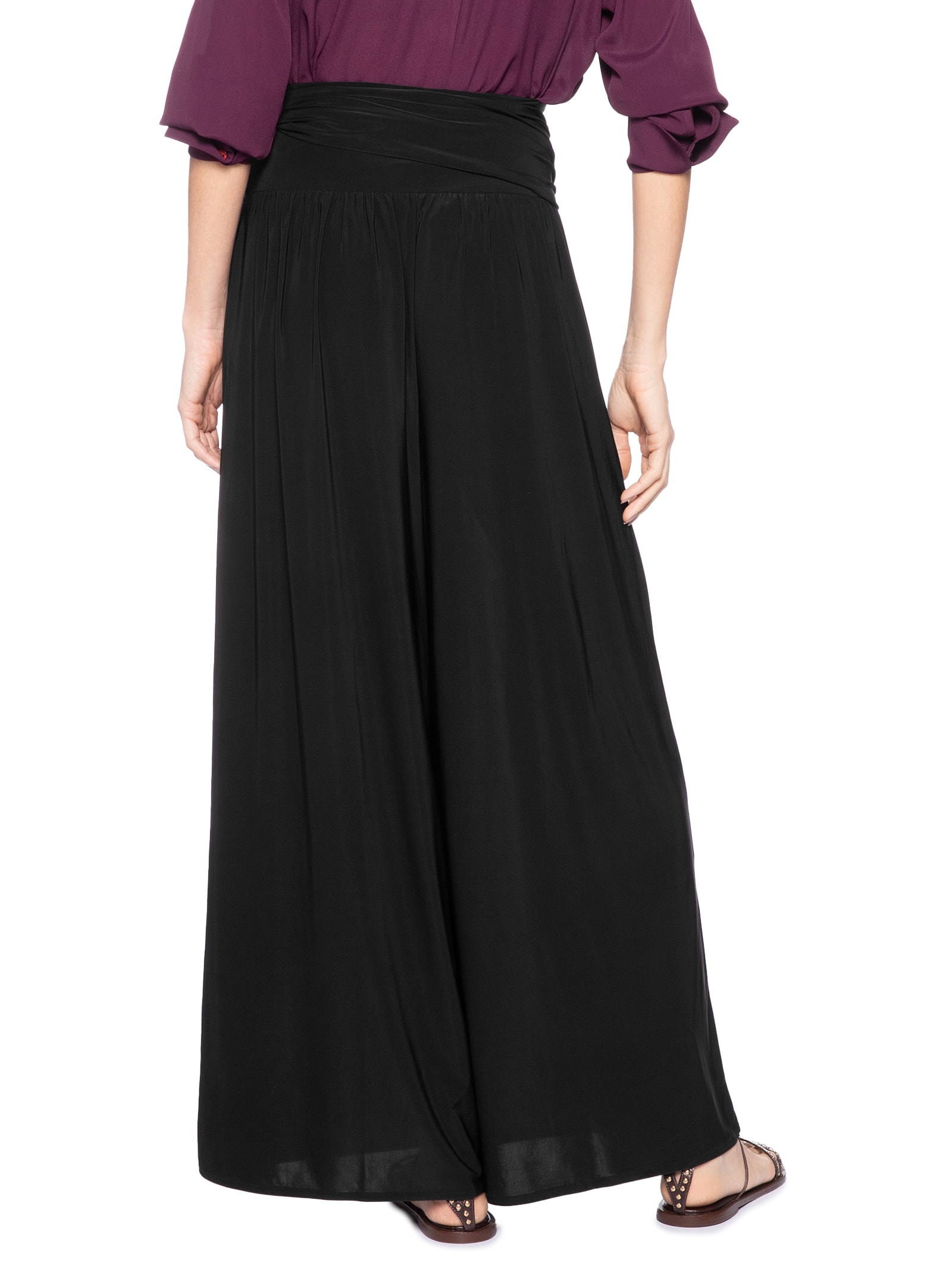 Calça Feminina Pantalona Jersey Amarração Preto Animale