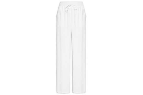 Calça Feminina Pantalona Linho Com Cordão - Branco