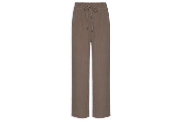 Calça Feminina Pantalona Linho Com Cordão - Marrom