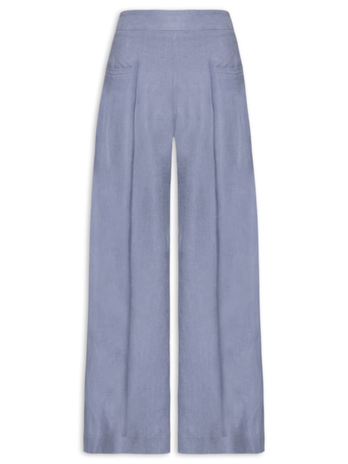 Calça Feminina Pantalona Linho Pregas – Roxo