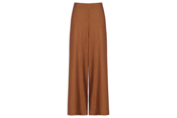 Calça Feminina Pantalona Lisa - Marrom