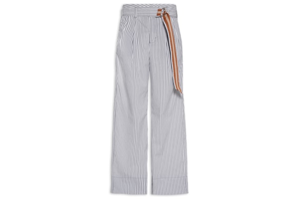 Calça Feminina Pantalona Listrada - Azul