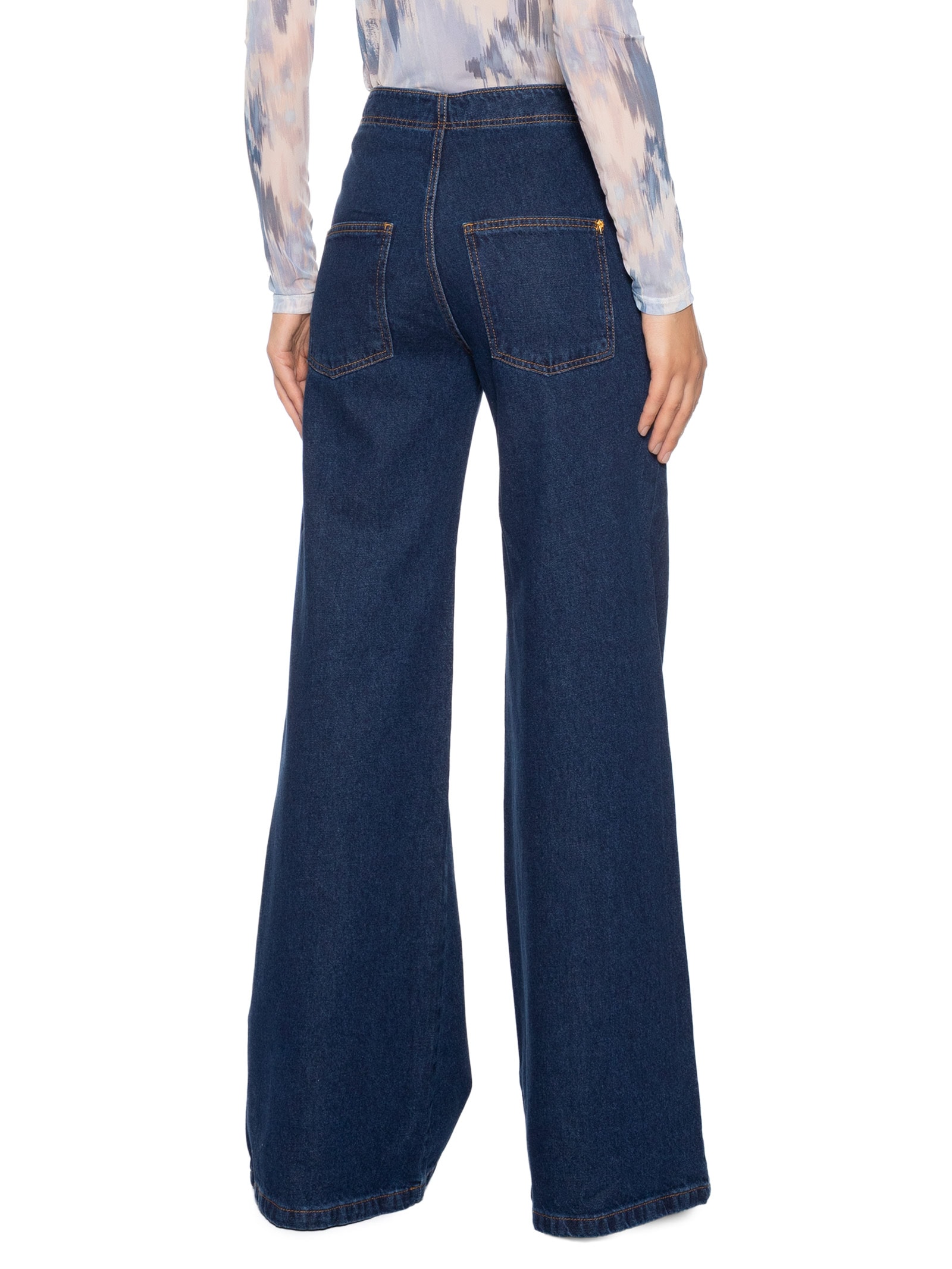 Calça Feminina Pantalona Luciana Azul Le Lis
