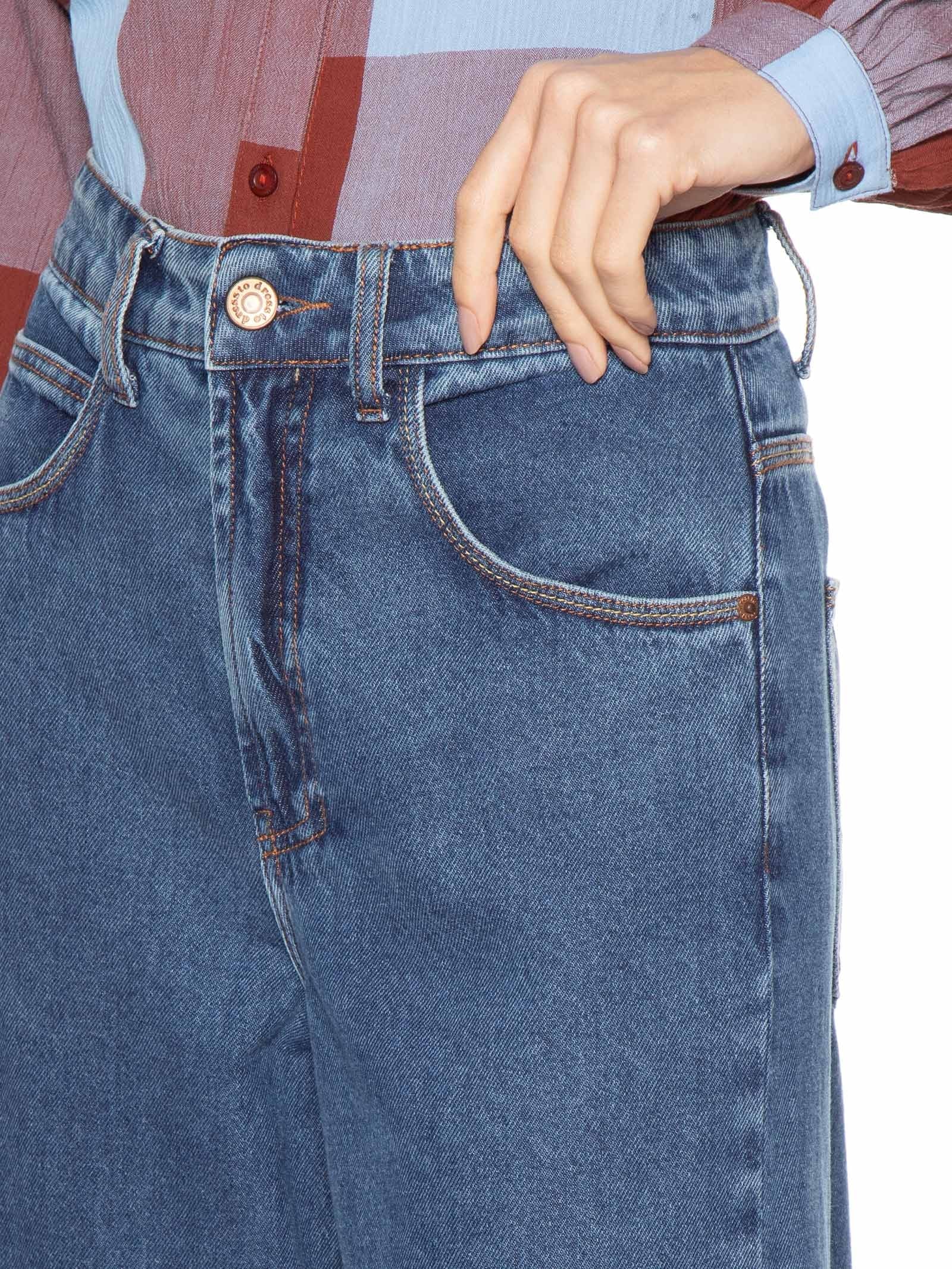 Calça Feminina Pantalona Marcada Azul Dress To