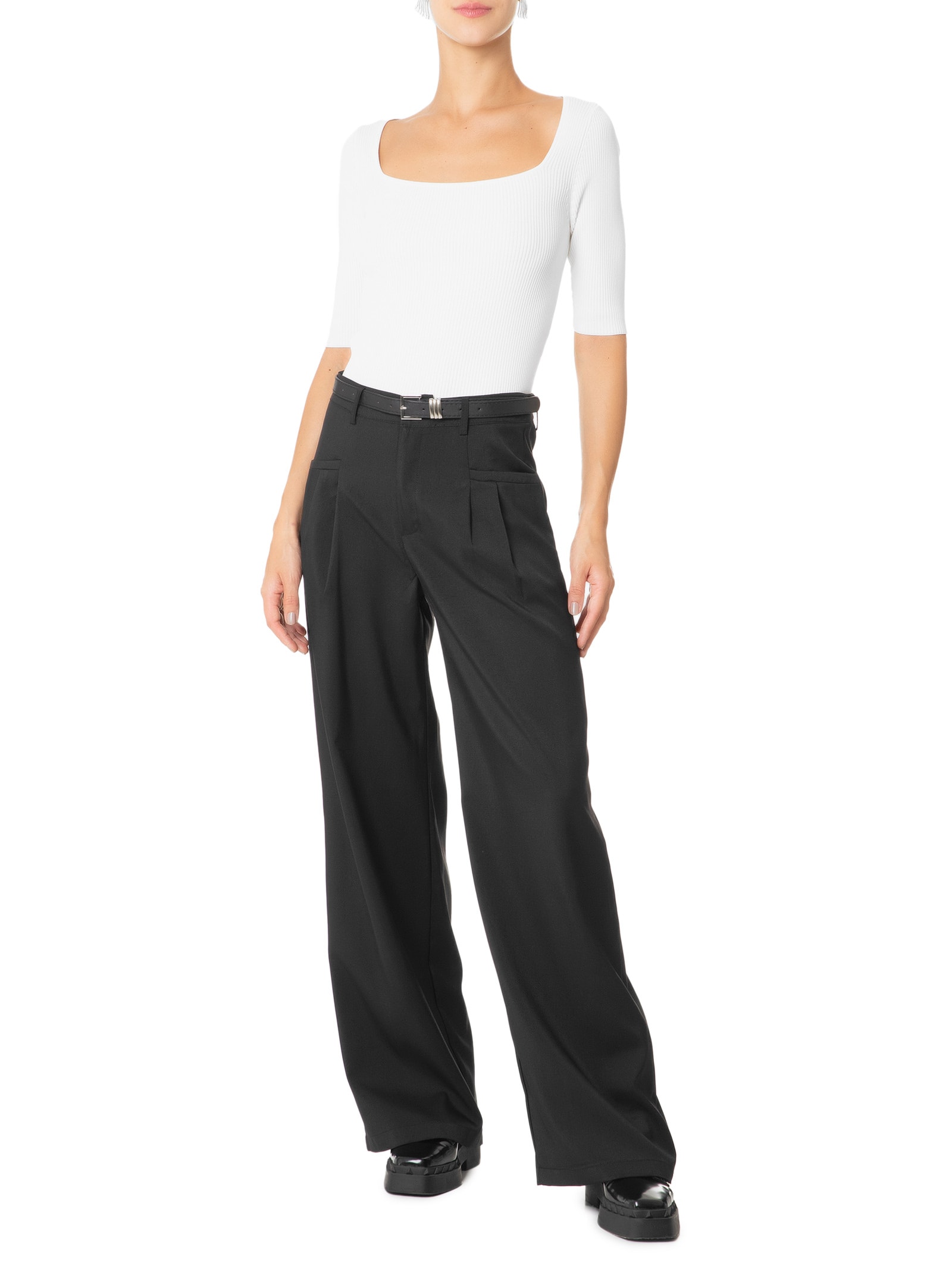 Calça Feminina Pantalona Marrom Basiq