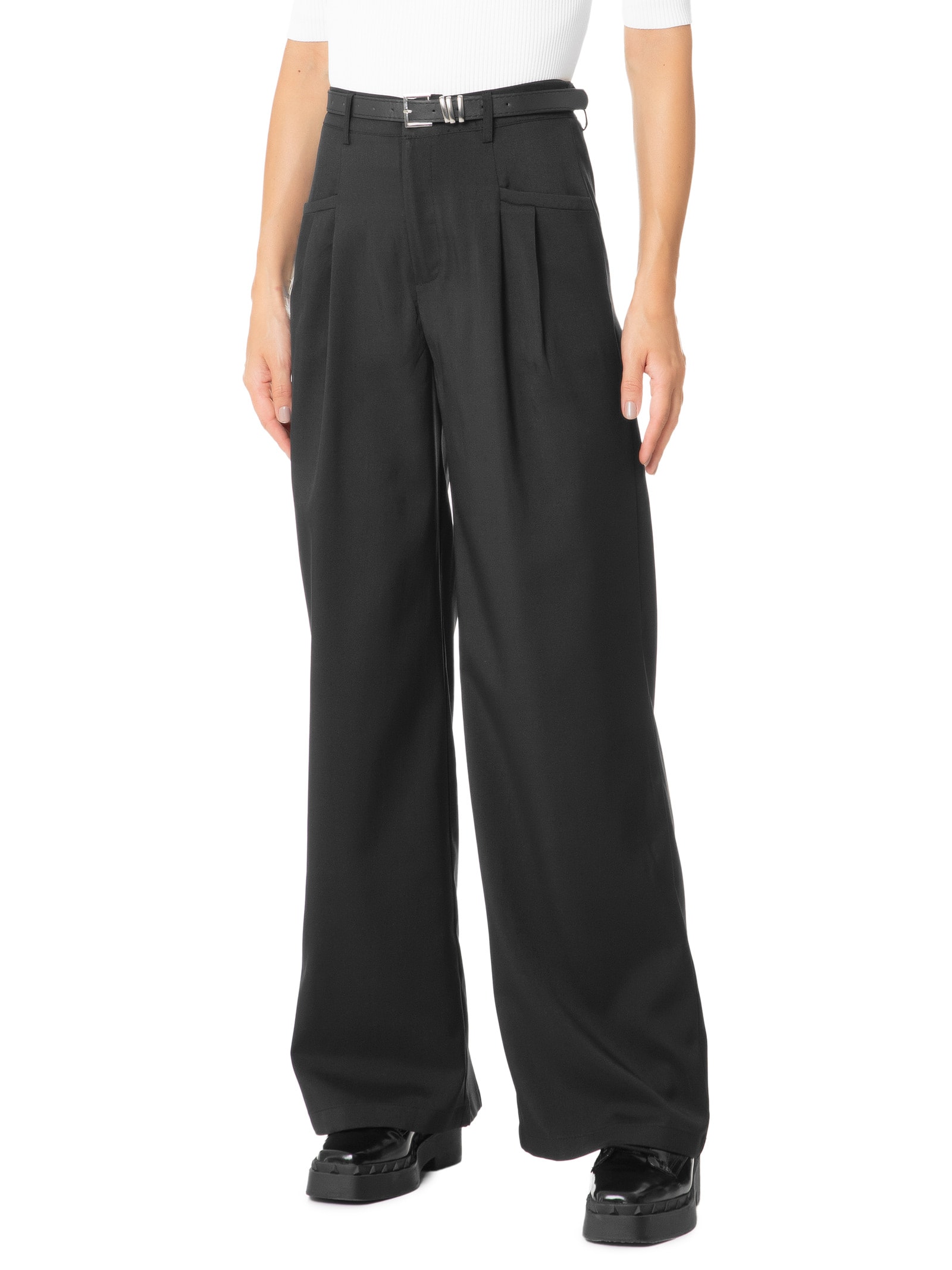 Calça Feminina Pantalona Marrom Basiq