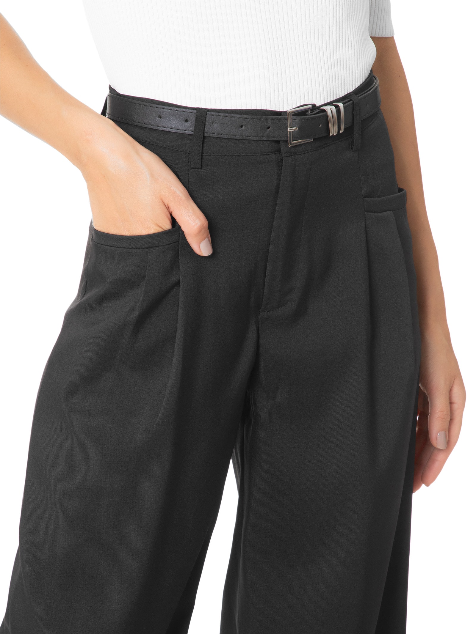 Calça Feminina Pantalona Marrom Basiq
