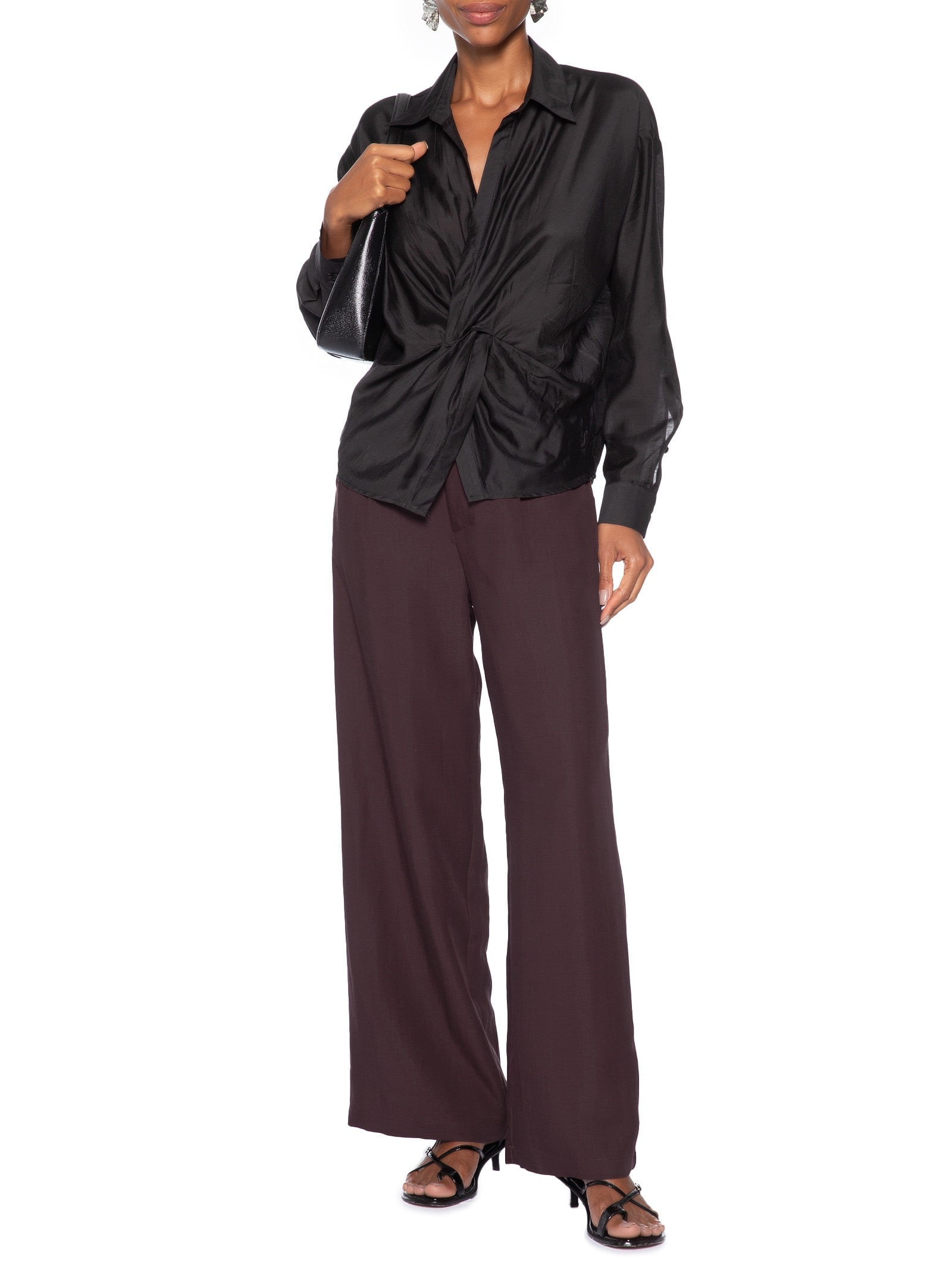 Calça Feminina Pantalona Marrom '2Essential