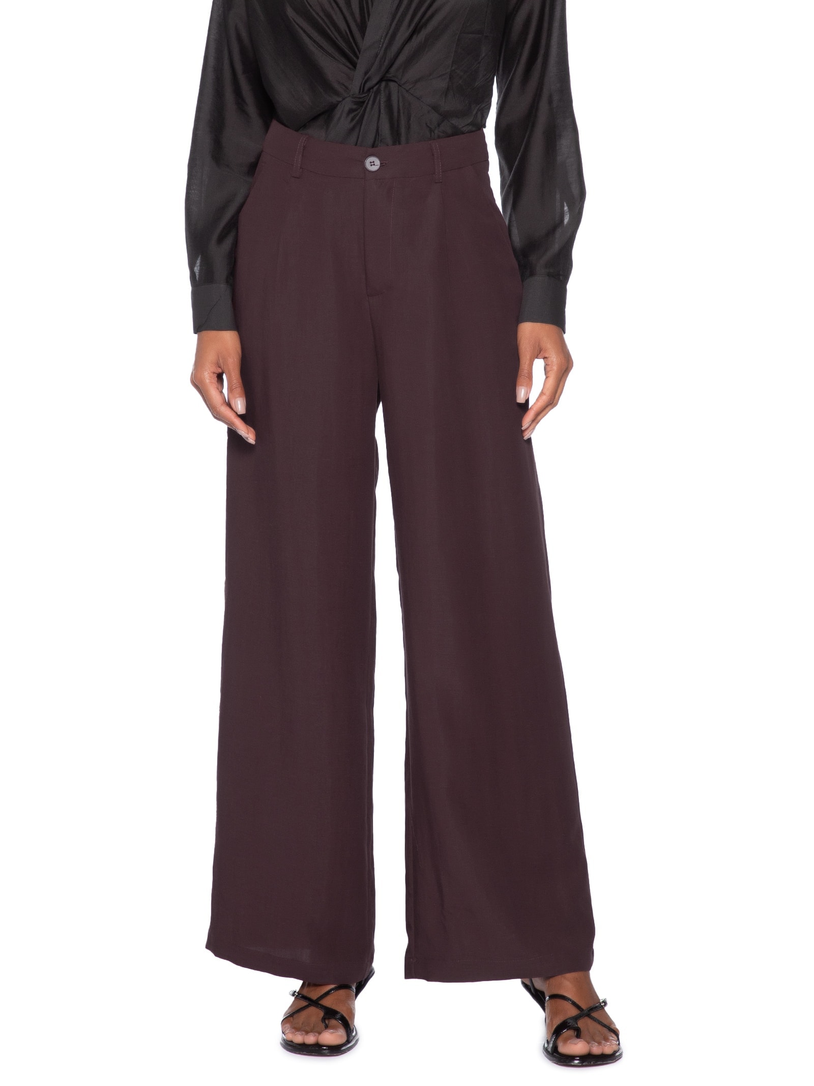 Calça Feminina Pantalona Marrom '2Essential