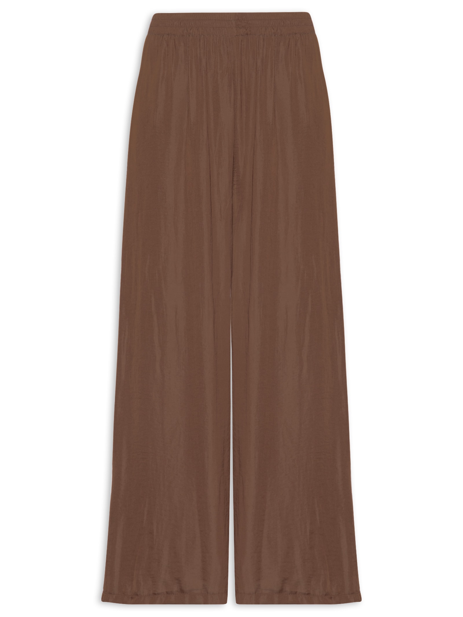 Calça Feminina Pantalona Marrom Basiq