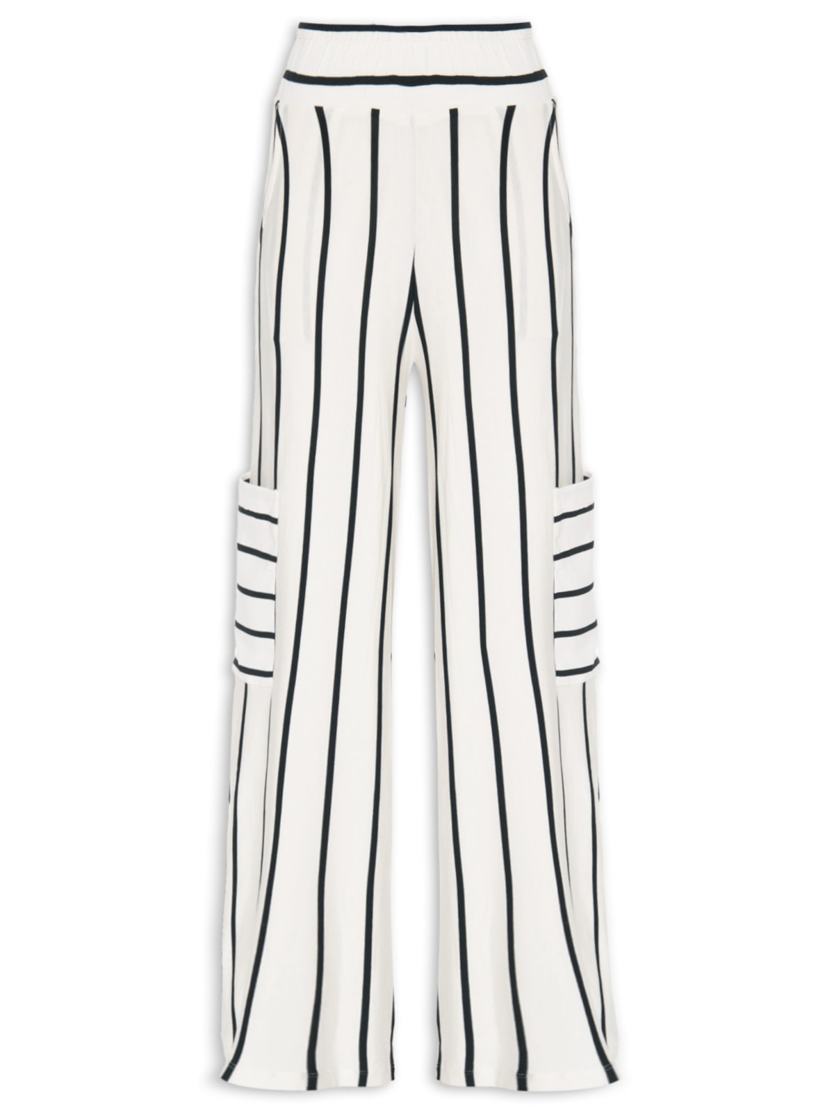 Vista 2 Calça Feminina Pantalona - Off White NATURAIS NATURAIS