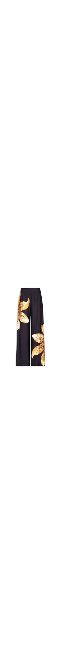 Calça Feminina Pantalona Orquídea Onça - Preto
