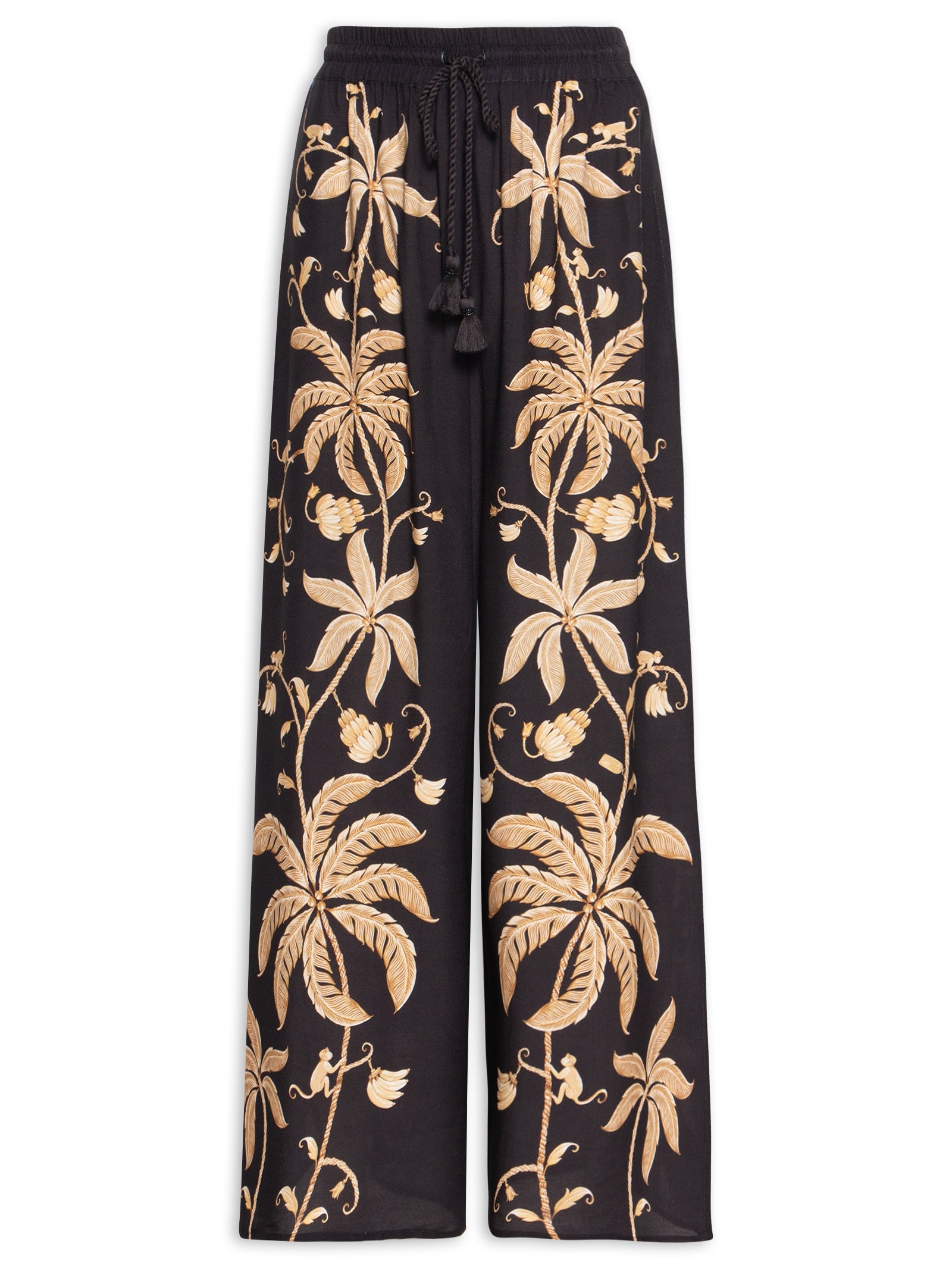Calça Feminina Pantalona Ourinho Tropical Preto Farm