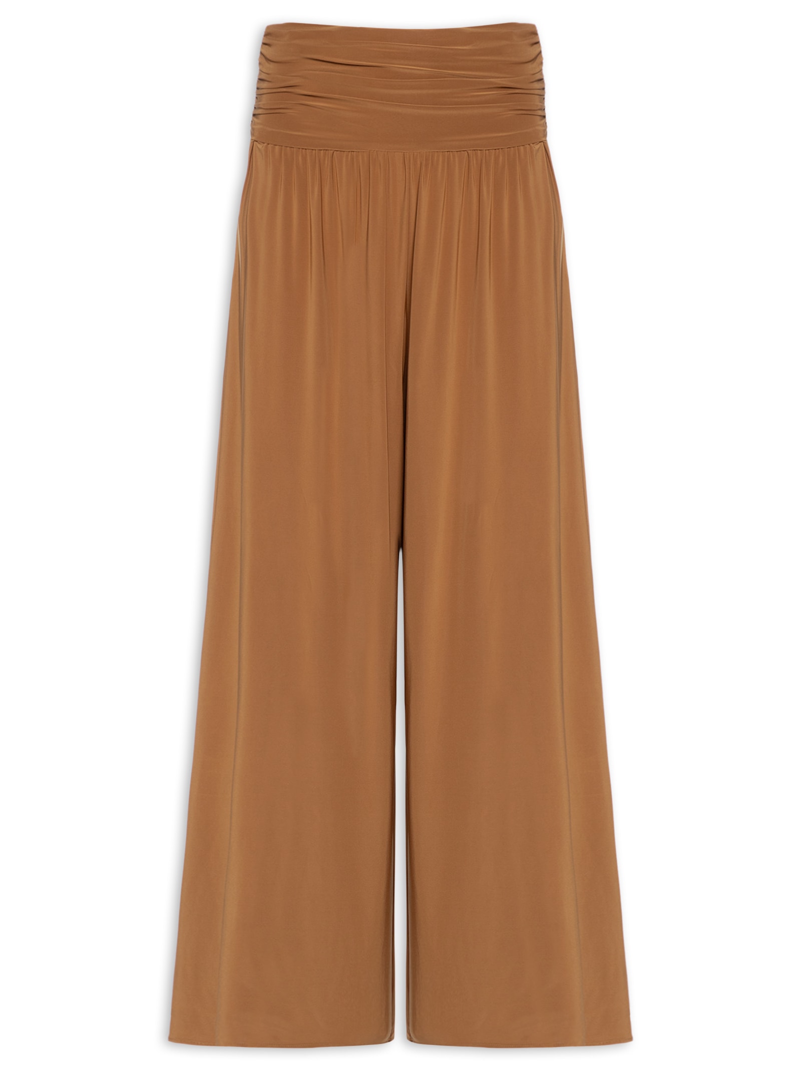Calça Feminina Pantalona Pala Jersey Marrom Animale
